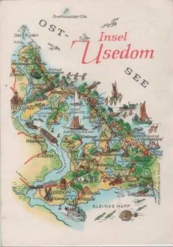 Usedom - Übersichtskarte - ca. 1975