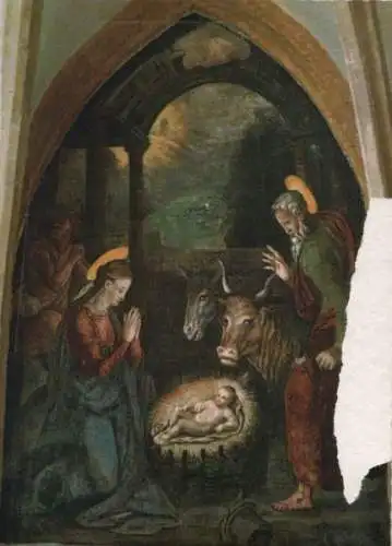 Österreich - Österreich - Bad Aussee - Spitalkirche, Fresco Geburt Christi - ca. 1980