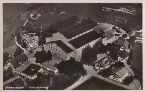 Oberammergau - Passionstheater, Luftbild - ca. 1960