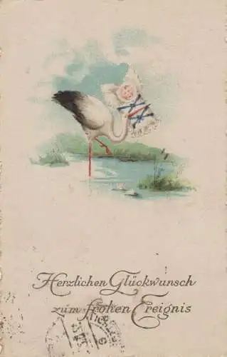 Geburtskarte Storch