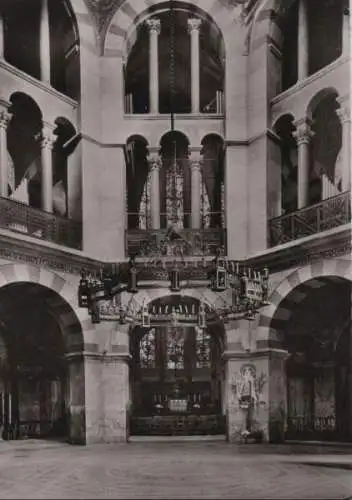 Aachen - Dom, Octogon mit Kronleuchter - ca. 1965