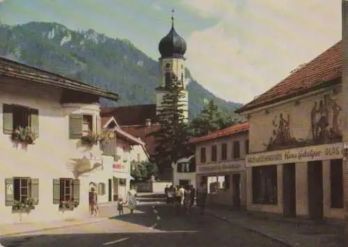 Oberammergau - Dorfpartie mit Passionskirche - 1962