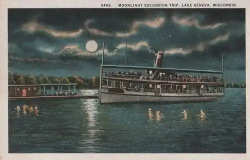 USA - USA - Lake Geneva - Moonlight Excursion Trip - ca. 1960