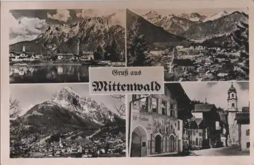 Mittenwald - 4 Teilbilder - ca. 1955