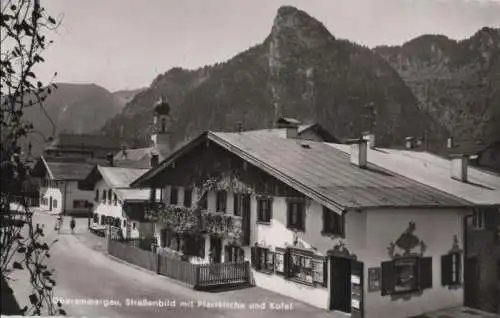 Oberammergau - Straßenbild mit Kirche - ca. 1985