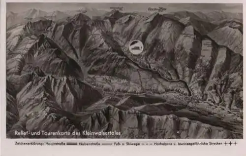 Österreich - Österreich - Kleinwalsertal - Relief- und Tourenkarte - ca. 1960