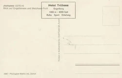 Schweiz - Jochpass - Schweiz - Ebgstlensee