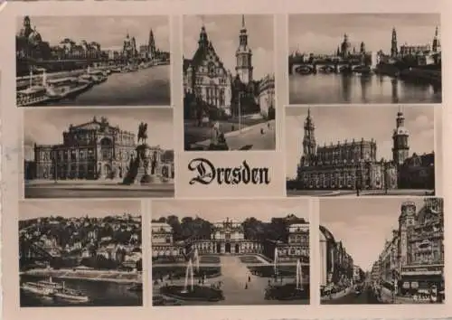 Dresden - 8 Teilbilder - 1957