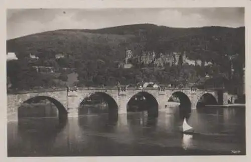 Heidelberg - Neckarbrücke u. Schloß - 1932