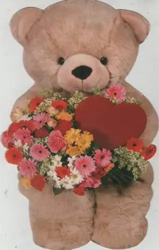 Teddybär mit Blumen