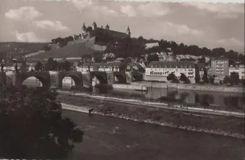 Würzburg - Alte Mainbrücke und Festung - 1966