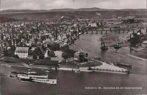 Koblenz - Deutsches Eck mit Moselmündung - 1954