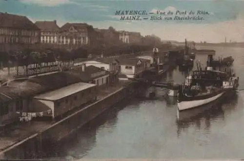 Mainz - Blick von Rheinbrücke - ca. 1925