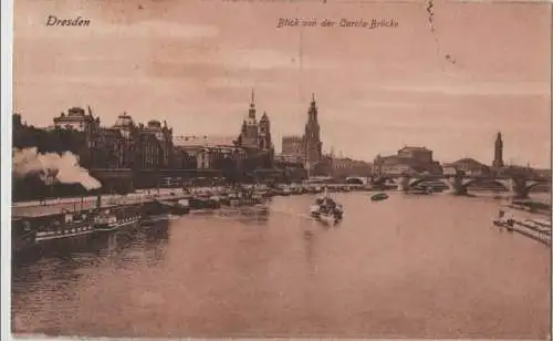 Dresden - Blick von der Carola-Brücke - 1926