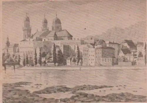 Passau - Innpartie mit Dom - ca. 1955