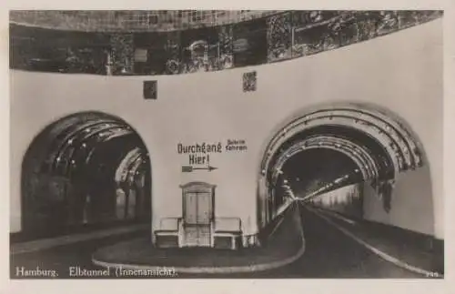 Hamburg - Elbtunnel Innenansicht - 1936