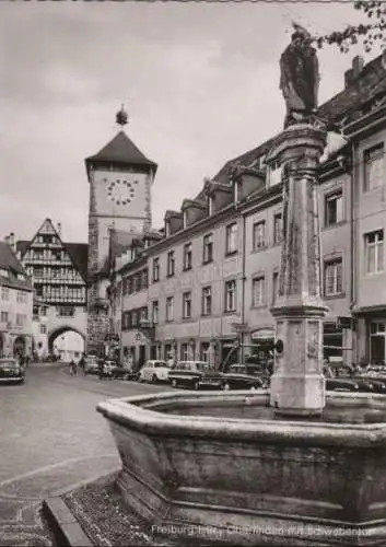 Freiburg - Oberlinden mit Schwabentor - ca. 1965