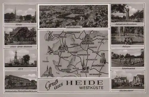 Heide - u.a. DEA und Kirche - ca. 1955