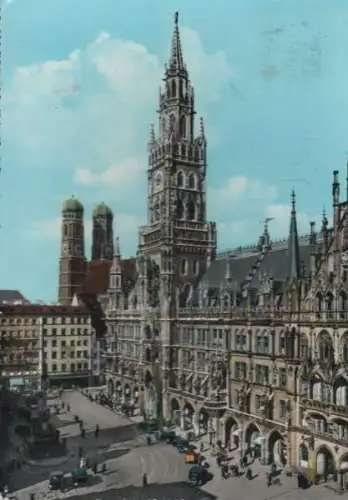 München - Rathaus mit Frauenkirche - 1963