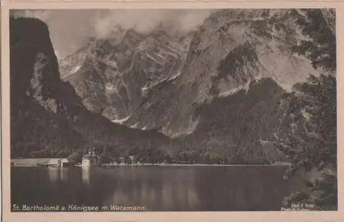 Königssee - mit St. Bartholomä und Watzmann - ca. 1940