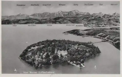 Insel Mainau - Luftaufnahme - ca. 1955