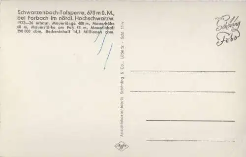 Forbach - Schwarzenbach-Talsperre