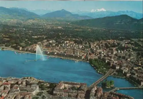 Schweiz - Schweiz - Genf - und Mont Blanc, Luftansicht - ca. 1980