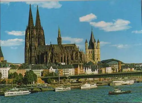 Köln - Rheinufer mit Dom - ca. 1980