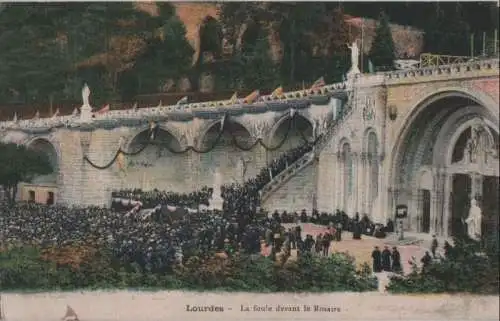 Frankreich - Frankreich - Lourdes - La foule devant le Rosaire - 1929