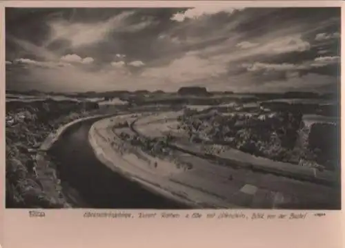 Rathen - mit Lilienstein, Elbsandsteingebirge - 1955