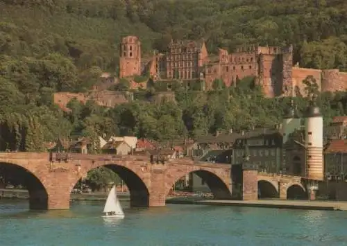 Heidelberg - alte Brücke und Schloss - 1978