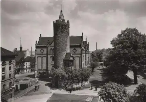 Pößneck - Weißer Turm mit Schule - 1979