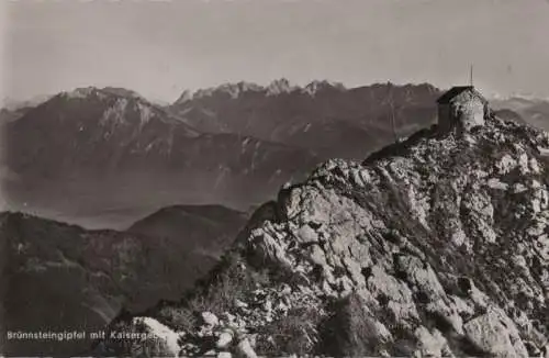 Brünnstein - Gipfel mit Kaisergebirge - 1961