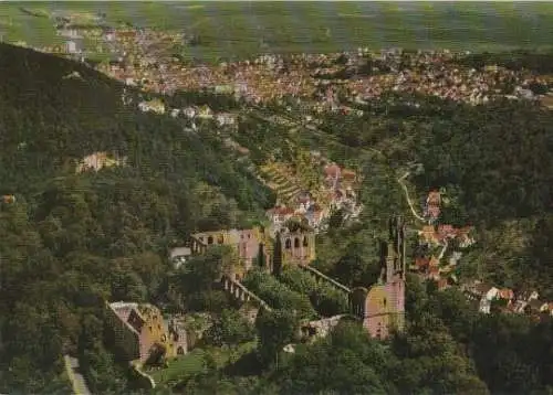 Bad Dürkheim - Luftbild Schlossruine - ca. 1975