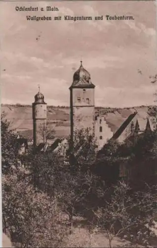 Ochsenfurt - Wallgraben mit Klingenturm - ca. 1925