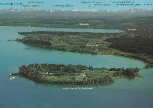 Insel Mainau im Bodensee - Luftbild - ca. 1985