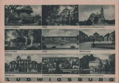 Ludwigsburg - u.a. Partie im Schloßpark - ca. 1955