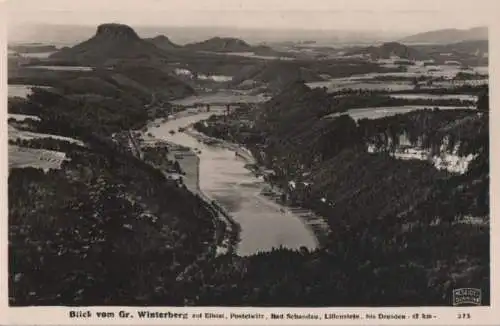 Bad Schandau-Postelwitz - Blick vom Gr. Winterberg - ca. 1955