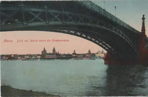 Mainz - gesehen durch die Straßenbrücke - 1922