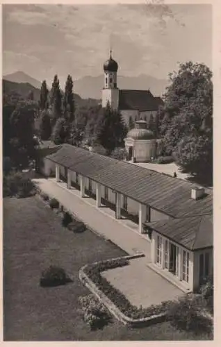 Bad Heilbrunn - Wandelhalle mit Kirche - 1956