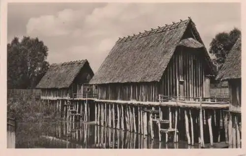 Uhldingen-Mühlhofen - Dorfhalle und Hafen im Pfahldorf der Steinzeit - ca. 1965