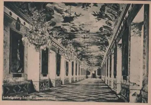 Ludwigsburg - Gemäldesaal im Schloß - ca. 1950