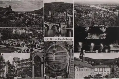 Heidelberg - u.a. Blick vom Philosophenweg - 1956