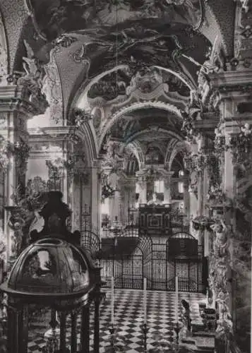 Schweiz - Schweiz - Einsiedeln - Stiftskirche, Blick vom Chor - 1955