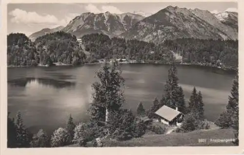 Freibergsee mit Waldotel bei Oberstdorf - 1956