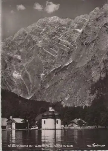 Schönau - St. Bartolomä - mit Watzmann-Ostwand - ca. 1965