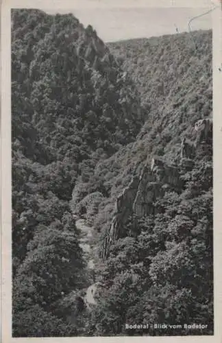 Bodetal - Blick vom Bodetor - 1959