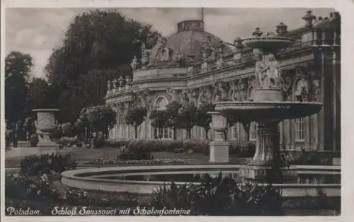 Potsdam, Sanssouci - Schloß mit Schalenfontaine - 1932