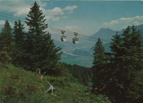 Schweiz - Schweiz - Bad Ragaz - Bergbahn nach Pardiel, Blick ind Rheintal - ca. 1980