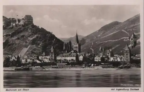 Bacharach - mit Jugendburg Stahleck - ca. 1955